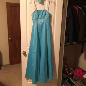 Strapless Beaded Prom Dress